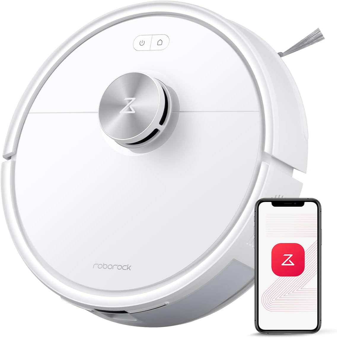 roborock Q7 M5-Set Saugroboter mit Wischfunktion, 10.000Pa Saugkraft | Dual Anti-Tangle-System, 150Min Laufzeit, LiDAR Navigation, Staubsauger Roboter für Teppich, Tierhaare, APP Steuerung (Weiß)