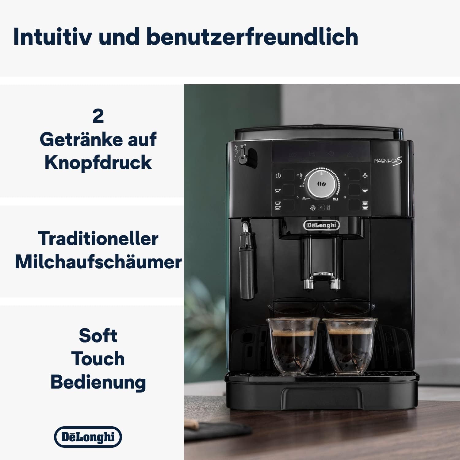 DeLonghi Magnifica S ECAM11112B Automatic Espresso Coffee Machine Bean to Cup Milk Frother Black