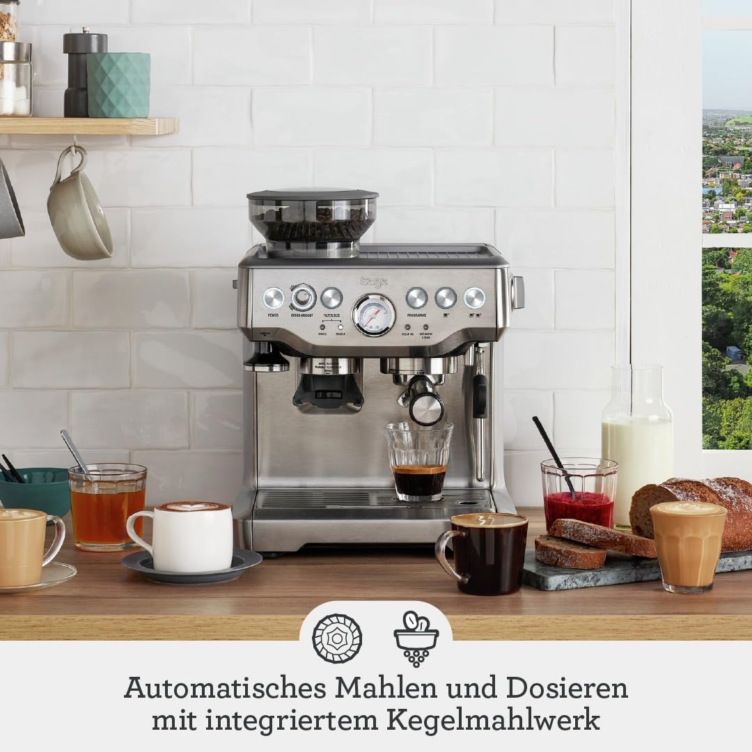 Sage The Barista Express, Kaffeemaschine mit manuellem, Edelstahl