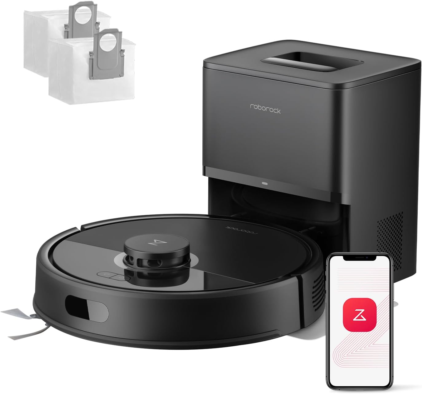 Roborock Q7 L5+ Robot Vacuum with Auto Dust Emptying 8000Pa Suction LiDAR Navigation Pet Hair Carpet Cleaner Black