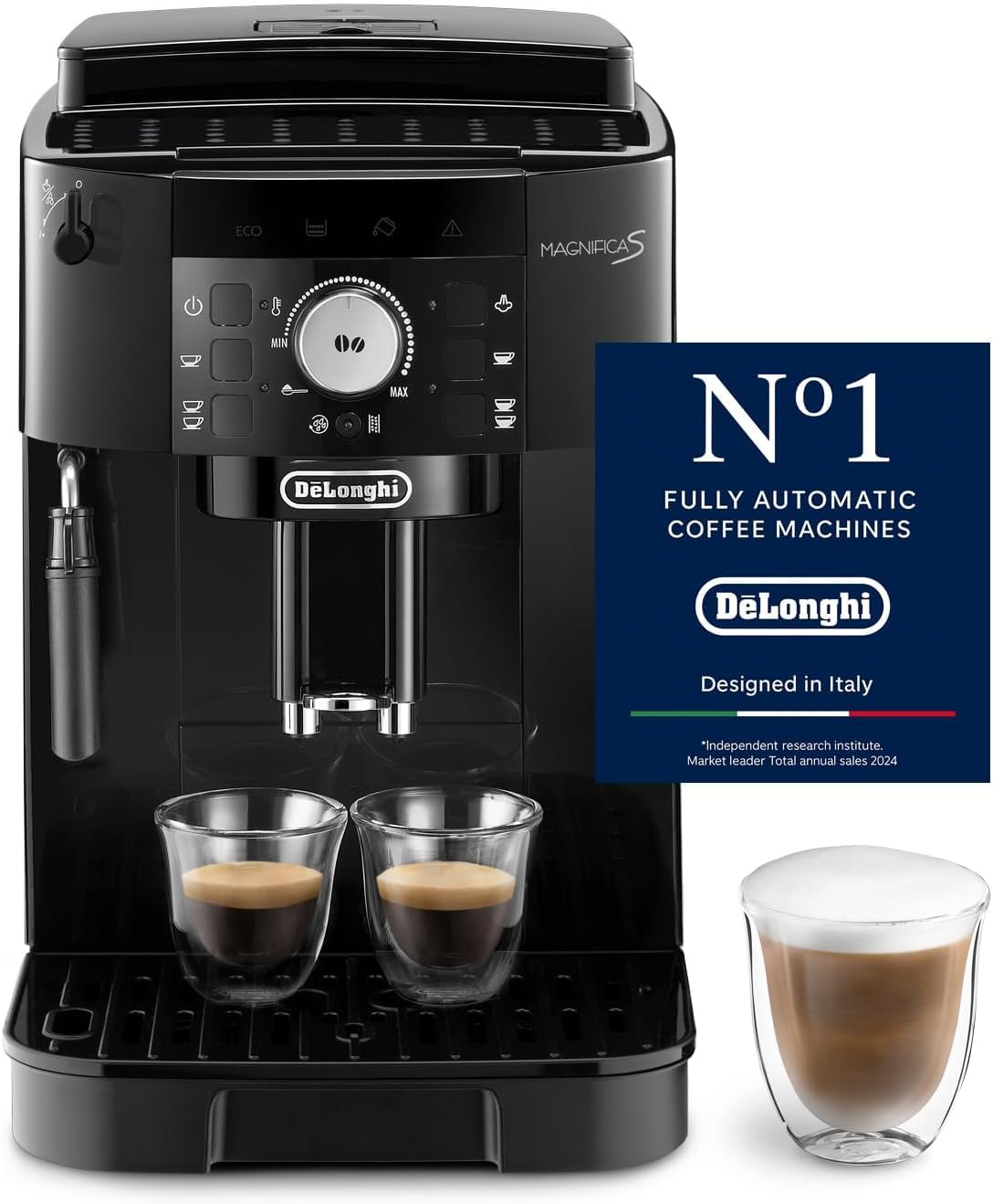 DeLonghi Magnifica S ECAM11112B Automatic Espresso Coffee Machine Bean to Cup Milk Frother Black