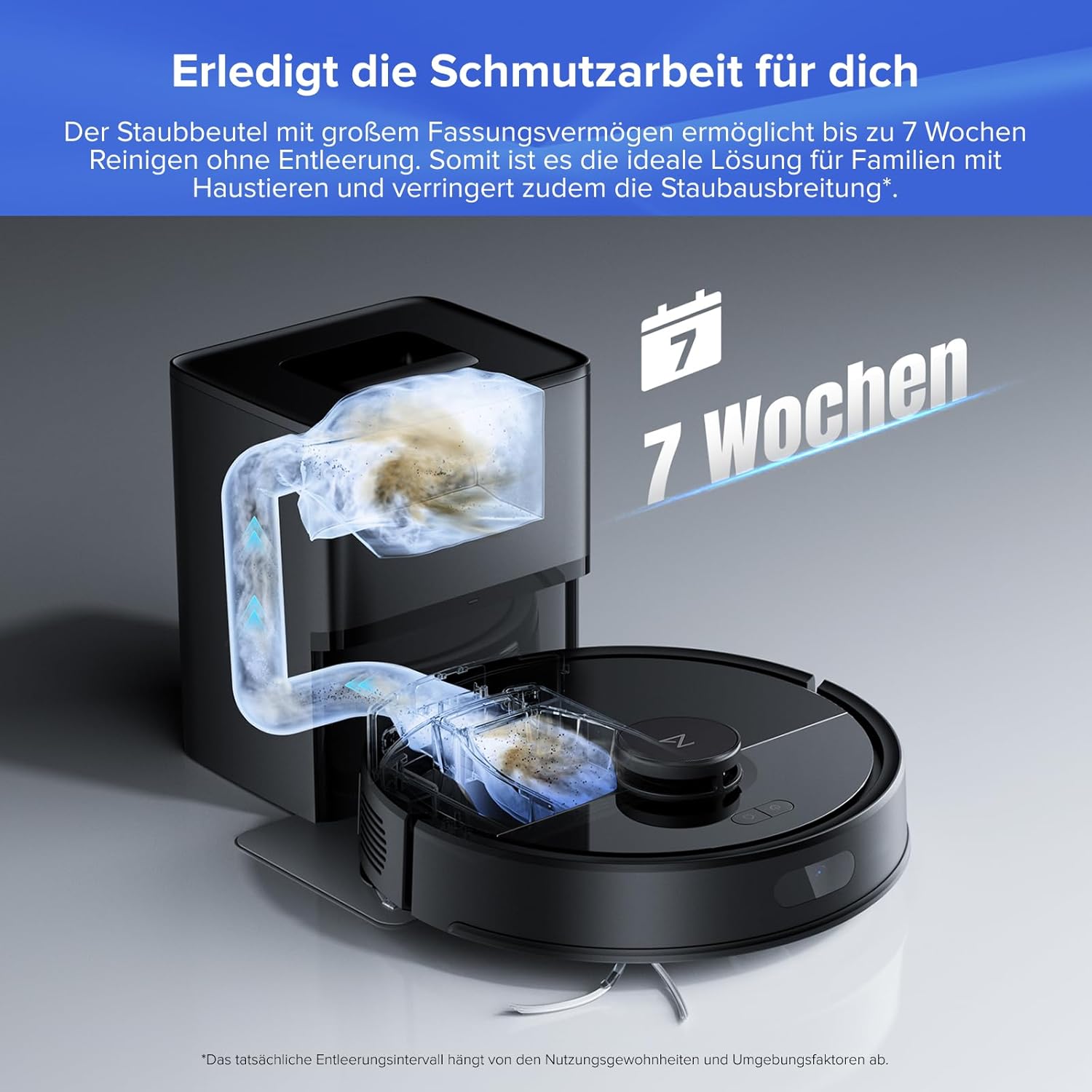 Roborock Q7 L5+ Robot Vacuum with Auto Dust Emptying 8000Pa Suction LiDAR Navigation Pet Hair Carpet Cleaner Black
